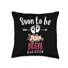 Soon to Be NOONI Est.2024 Pink Birthday Girls Matching Throw Pillow, 16x16, Multicolor