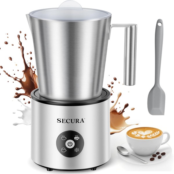 Secura 4-in-1 Automatic Milk Frother, 17oz Teflon-Free Stainless Steel Jug,