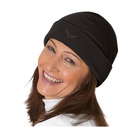 Trigema Damen Fleece Mütze Strickmütze, Schwarz (Schwarz 008), Medium (Herstellergröße: 2)