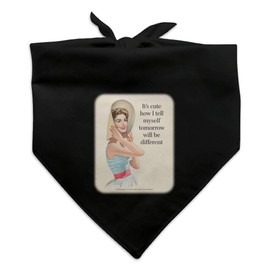 GRAPHICS & MORE It's Cute How I Tell Myself Tomorrow Will be Different Funny Humor Dog Pet Bandana