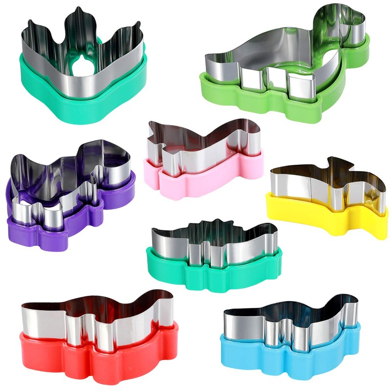 Dinosaur Cookie Cutters Set - Stainless Steel Shaped Cookie Candy