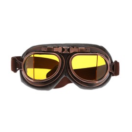 MUXSAM Vintage Motorcycle Goggles, ATV Motocross Goggles, Dirt Bike Racing Riding Off Road Scooter Glasses, Windproof Dustproof Eyewear for Adults Men Women, Copper Frame Yellow Lens