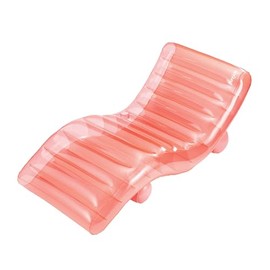 Maccabi Art 5.6ft FunChaiser Inflatable Lounge Chair, Blushing Pink Pool Float for Adults with Backrest, Leg Support, Cup Holder, AirFlate Tool & Repair Patch