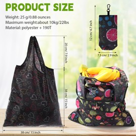 Paterr 24 Pcs Foldable Reusable Shopping Bag Recycle Travel Grocery Bag Fold to Pocket Tote Bulk for Daily Supplies Load(Flower Style)