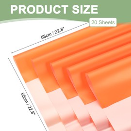 PATIKIL 22.8 x 22.8 Inch Flower Wrapping Paper, 20 Pcs Iridescent Double Sided Florist Bouquet Packaging Waterproof Florist Supplies DIY Crafts Gift Packaging Gift Box Wedding, Orange