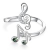 Peireara Sterling Silver Music Note Ring - Treble Clef Open