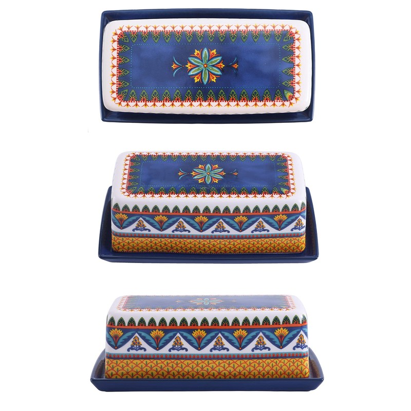 Bico Havana Ceramic Butter Dish with Lid, Wide Butter Keeper