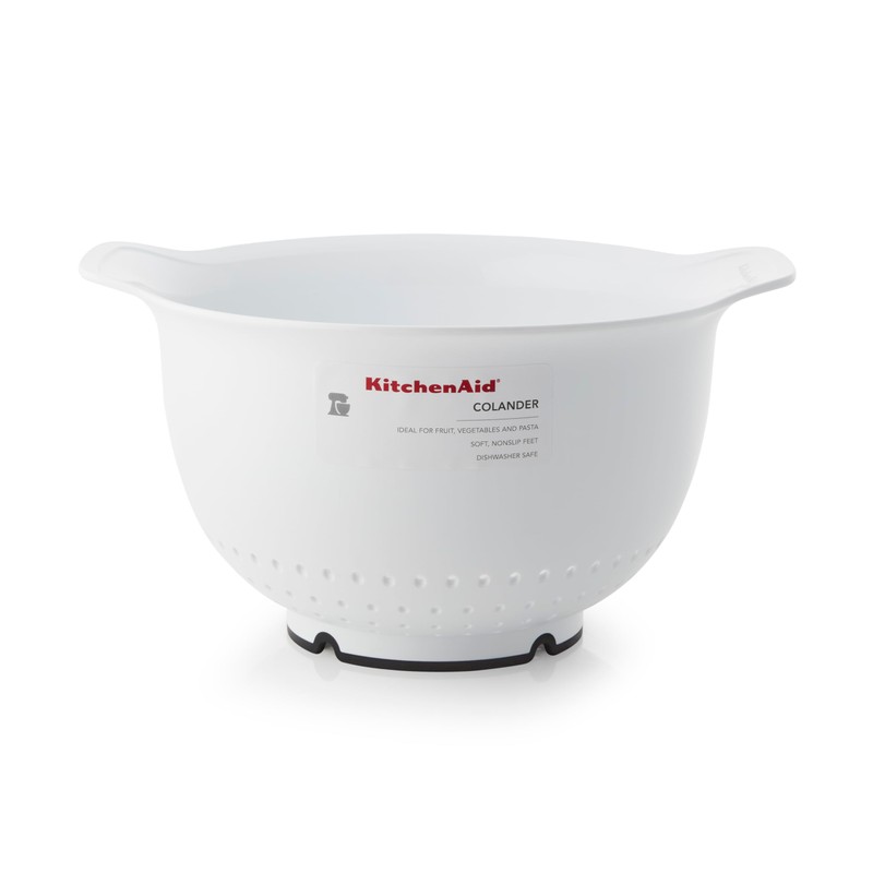 KitchenAid - Plastic Colander, Kitchen Tools (5qt, White)