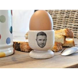 Have ANY FACE Engraved on Wooden Egg Cup! A unique, fun and quirky gift! Gift for Birthday, Xmas, Easter, Family Gift, Stocking