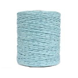 Natural Cotton Raffia Yarn - Light Blue Sun Hat, Beach Bag - 280 Meters/306 Yards