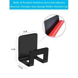 CaKoo Sponge Holder, 2 Pack Sponge Holder for Kitchen Sink, Easy to Install, Strong & Sturdy, Good Ventilation Performance to Keep The Sponge Dry. (Black)