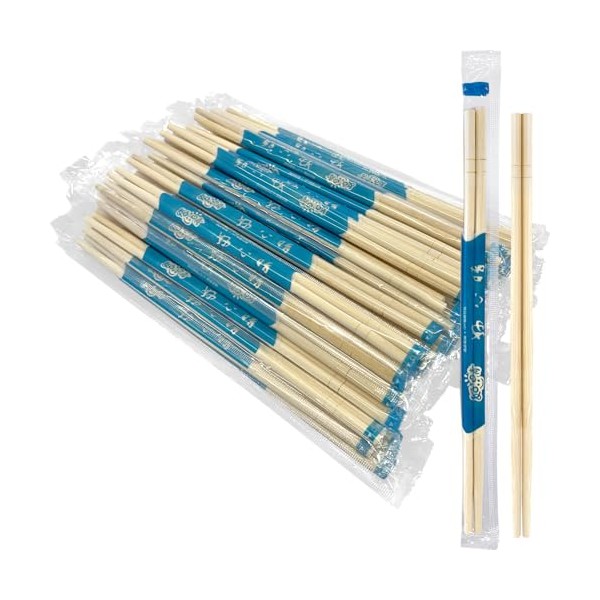 52USA Disposable Bamboo Chopsticks (100 Sets), Wooden Japanese Chopsticks Bulk,