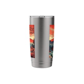 Mount Fuji Graphic Vintage Japanese Woodblock Graphic Stainless Steel Insulated Tumbler
