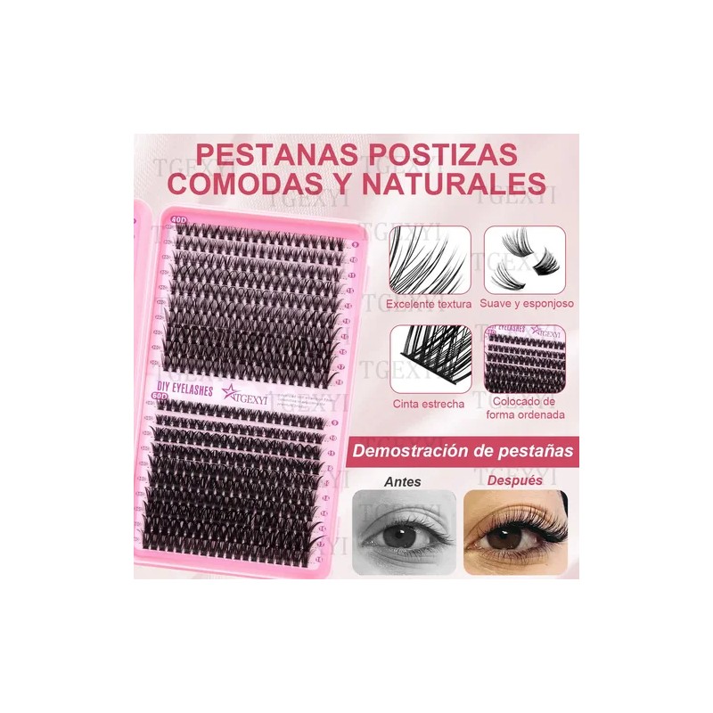 804 Kit Pestañas Maquillaje Completo Diy Extension 9-18mm