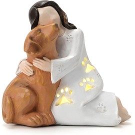 INLOMEM Dog Memorial Gifts for Loss of Dog, Pet Memorial Gifts, Hand-Sculpted Loss of Pet Sympathy Gift (White)