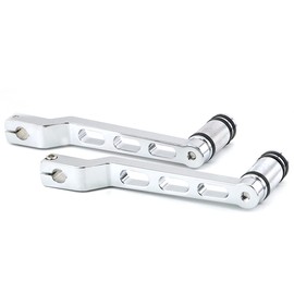 NHPJ 2pcs CNC Aluminum Heel/Toe Shifter Gear Shift Pedal Lever Arms& Shifter Peg for Harley Touring FL Softail Trike ( Chrome )