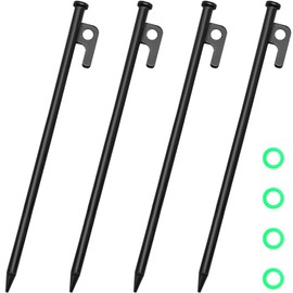 Tarocat Pack of 4 Tent Pegs Steel Pegs, 30 cm Pegs for Camping, Tent Pegs Made of Steel, Pegs for Camping, Tent Pegs for Camping and Outdoor Hiking (4 Pieces)