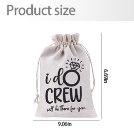 Bachelorette Gift Wrap Bag Wedding Bridal Shower Hangover Kit for Bride Bridemaid Friends Wedding Bridal Party Favor Treat Snack Organizer Supply Drawstring Gift Bag I Do Crew Present Wrap Pouch