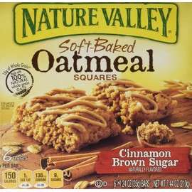 Nature Valley, Soft Baked Oatmeal Squares, Cinnamon Brown Sugar, 7.44oz Box (Pack of 4)