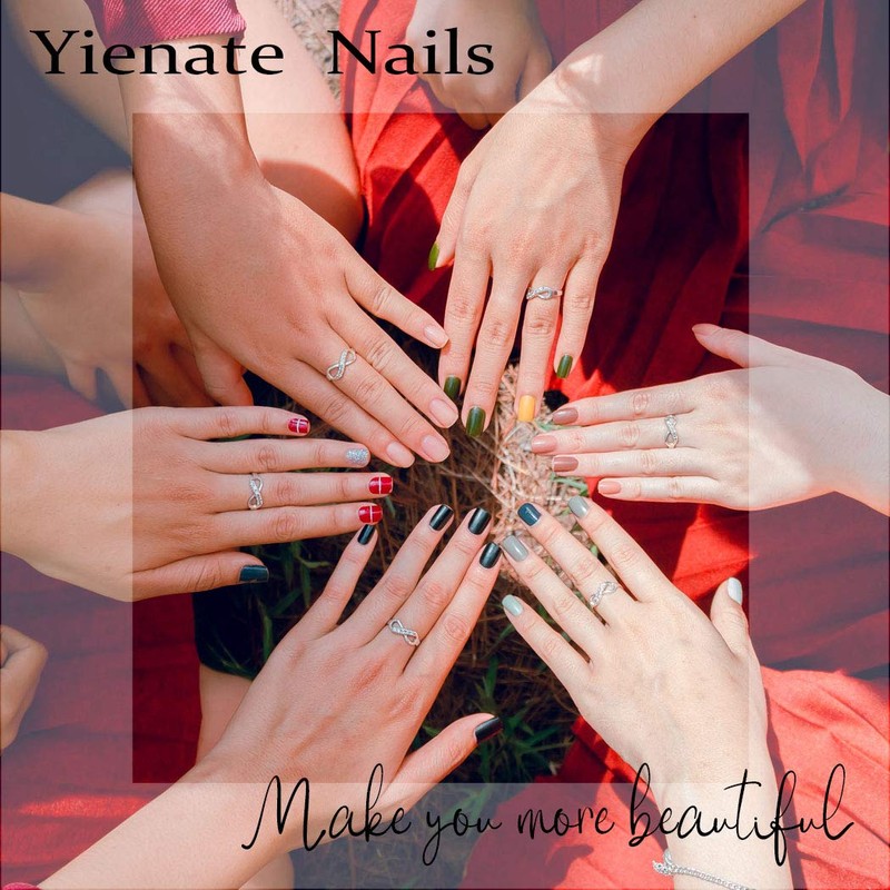 Yienate False Nails Artificial Nails for Women and Girls Round