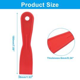 Dijedev 1.5 Inch Plastic Putty Knife Scraper, 5Pcs Flexible Spackle Knife for Spackling, Air Bubble Remover, Sticker Installation, Used for Repairing Walls, Pasting Plaster, Scraping Putty (Red)