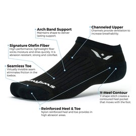 Swiftwick- PERFORMANCE SEVEN Cycling Socks, Lightweight Crew (Black, Small)