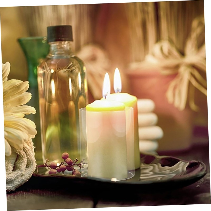 FUTUREORYY Glass Hurricane Candle Holder 4x4 Inch Windproof Candle Sleeve