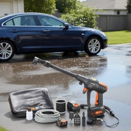 Cordless Handheld Power Cleaner 652 PSI 1.1 GPM Electric High Pressure Washer for Car Home Floor CleaningMotor Ttype: Brush Motor, Rated Pressure: 350 PSI