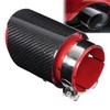 Universal Exhaust Tip Tail Throat Glossy Carbon Fiber Red Pipe