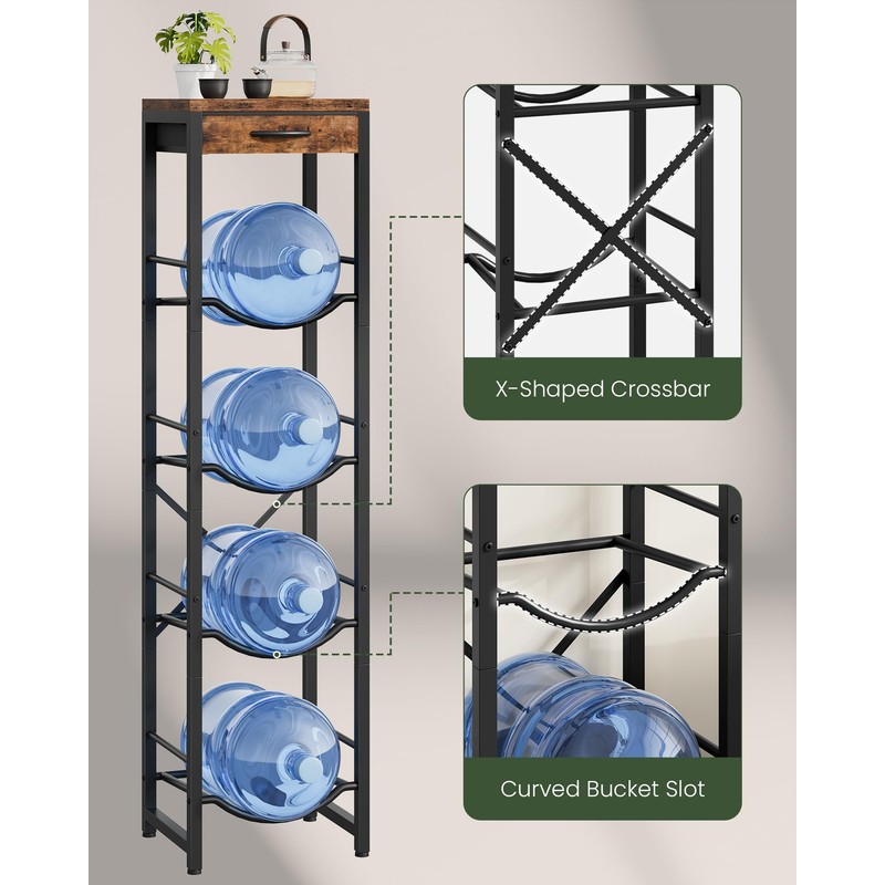 CHOEZON 5-Gallon Water Jug Holder, Water Bottle Holder, 4-Tier Kettle