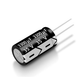 35V 3300µF 50/60HZ Electrolytic Capacitors, Aluminium Electrolytic Capacitors, 16 x 31 mm, Capacitors 3300uF 35V, Suitable for Household Appliances and Switching Power Supplies (Pack of 10)