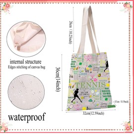 PXTIDY Tennis Gifts Tennis Canvas Tote Bag Tennis Lover Gifts for Tennis Player Weekend Sports Shoulder Bag Tennis Portable Bag