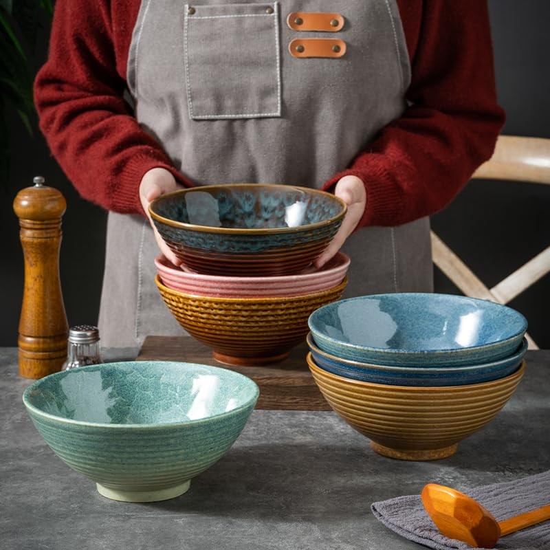 Ceraozmus Ceramic Ramen Bowl Set - Set of 8, 2