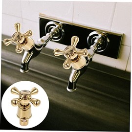 Llaves para Regadera de Baño de Latón Dorado Diseño Cruzado de 12 Pulgada, Reemplazo para Grifos de Baño y Kit Completo de Perillas para Agua