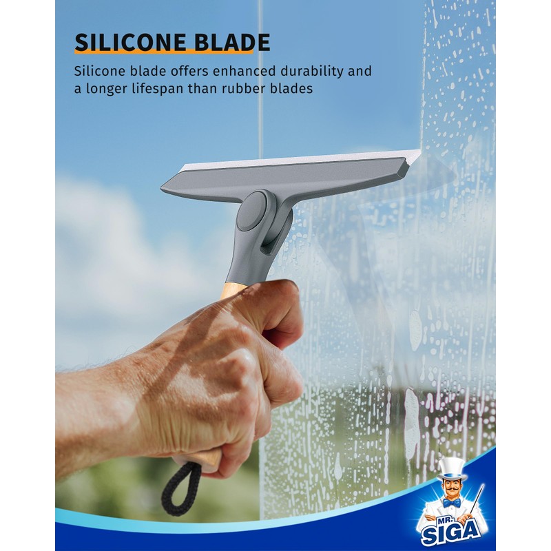 MR.SIGA All Purpose Silicone Squeegee for Shower Door, Mirror, Glass,