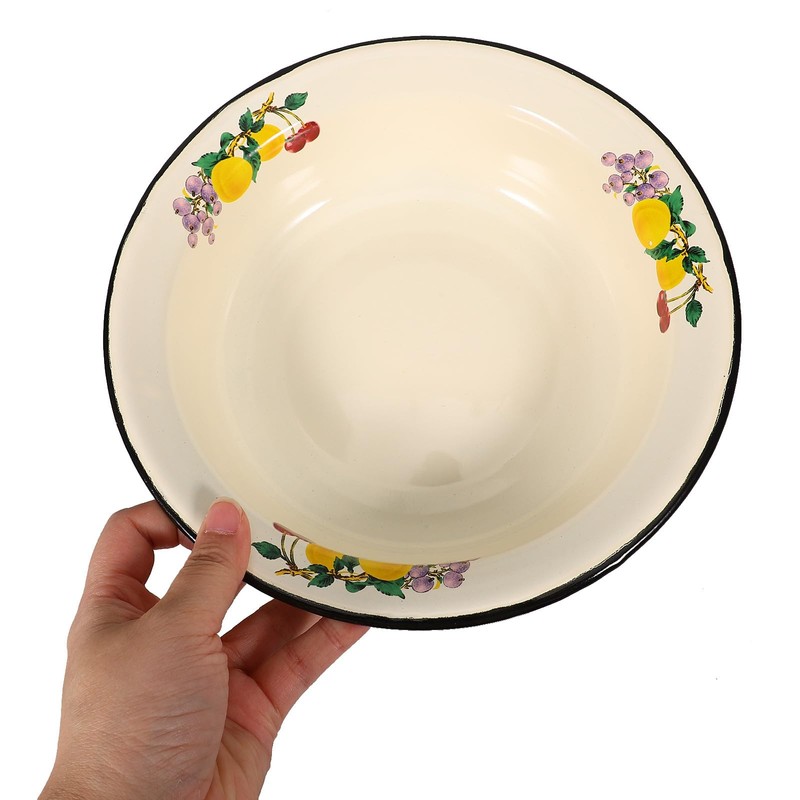 MAGICLULU Vintage Enamel Bowl 8.74 Inch Large Mixing Bowl Deep