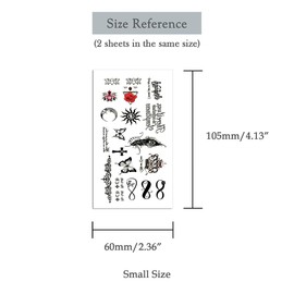Oottati 2 Sheets Tiny Small Temporary Tattoos For Women Men Finger Hands Neck Wrist Face, Fake Tattoo Stickers For Kids Boys Girls Mobius Love Lotus Feather Crown Butterfly Totem Sun Cross