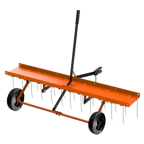 48inch Tow Behind Dethatcher with 24 Spring Steel Tines, Lawn