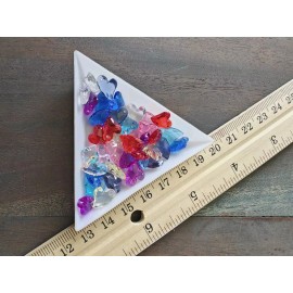 Unbranded 40Pcs Faceted Heart Transparent Acrylic Charms For DIY Jewelry Making 11x9x4mm