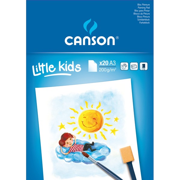 CANSON Kids Paint Pad 20 Sheets A3 Light Grain 200gsm White
