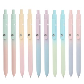 Ddaowanx Gel Pens, 10 Pcs 0.7mm Quick Dry Black Ink Pens Fine Point Smooth Writing Pens, Cute Office School Supplies Gifts for Women (10 Pcs Gradient-Black Ink)
