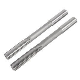 sourcing map 13mm and 14mm Chucking Reamer Set, H7 HSS Lathe Machine Reamer 6 Straight Flutes, Round Shank Milling Cutting Tool, for Metal Non-Ferrous Metal Copper,2pcs