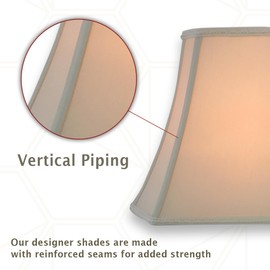 Royal Designs, Inc. DSO-68-16BG Rectangle Cut Corner Bell Designer Lamp Shade, (6.25x8) x (11x16) x 12, Beige