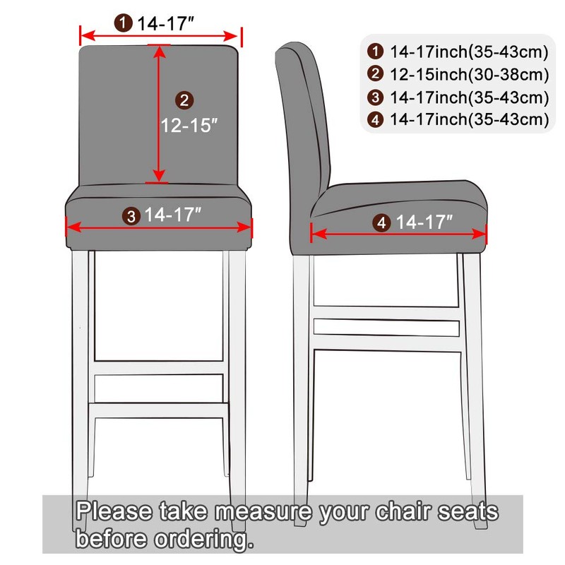 Lellen Jacquard Bar Chair Stool Cover - 4 Pack Stretch