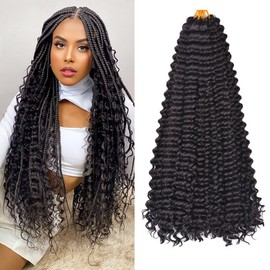 Ocean Wave Crochet Hair Extensions, Synthetic Curly Braiding Hair for Boho Braids #2 Dark Brown 8Packs 24Inch Crochet Hair for Black Women(24inch,8pack,#2)