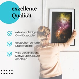 Poster - Space 01 - Space galaxy astronomy universe orbit Ufo Walldecoration pressure Print Artprint Photography Photo Art Artwork (21.0 cm x 29.7 cm A4)