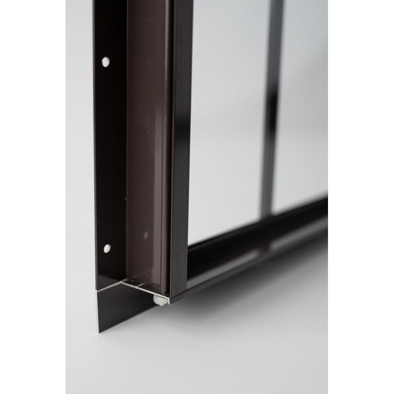 Shed Window 16x16 Brown - Vertical Slider with Tempered Glass