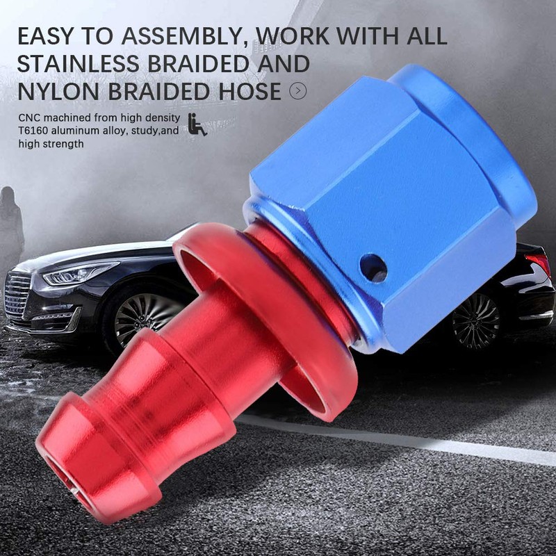 AN6 Line Hose End, Straight Fuel Hose with End Piece