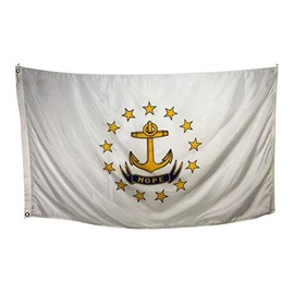 12x18" Rhode Island Boat Flag - All Weather Nylon & Reinforced Fly End Stitching - Made in USA (12x18")