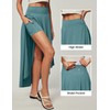 Heathyoga High Waist Wrap Skirt with Shorts Flowy Skirts for